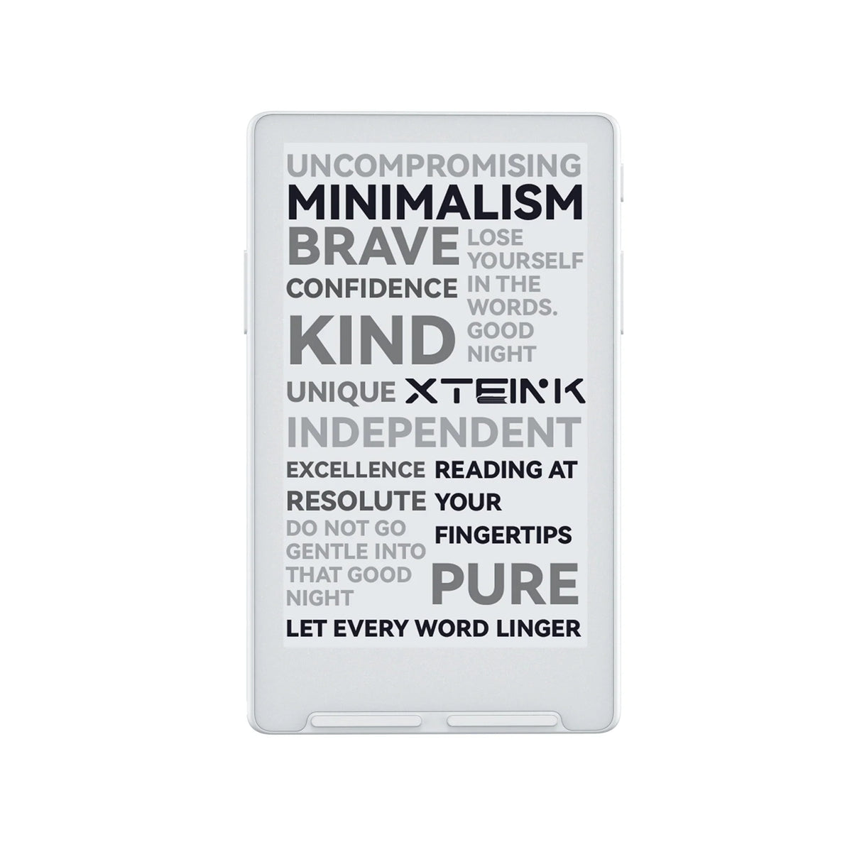 Xteink pocket eReader with lit display, light backplate and front text panel