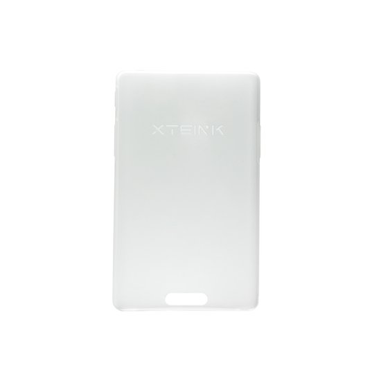 Mist white protective case with XTEINT logo, front button cutout