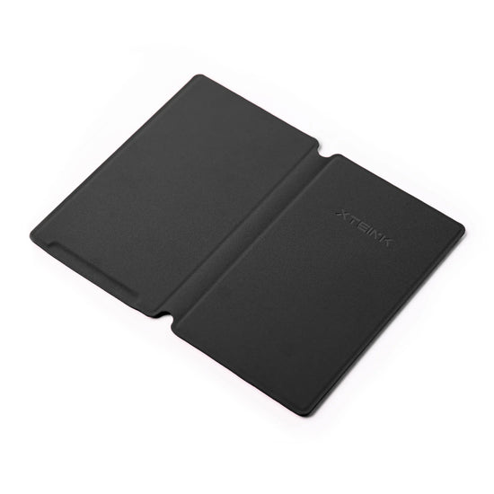 Black magnetic phone case with two-panel flip cover
