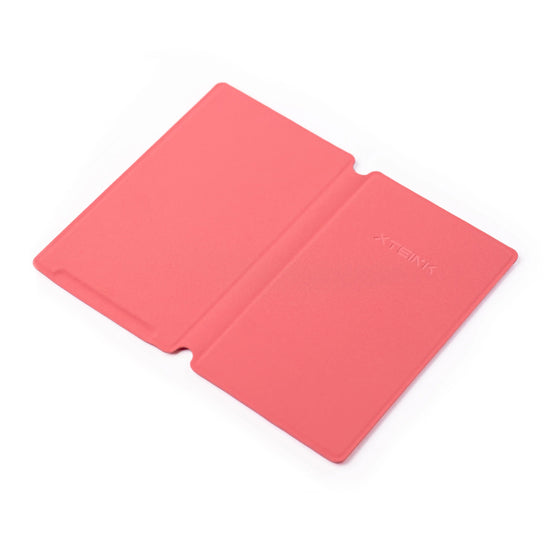 Coral red magnetic phone case with two-panel flip cover