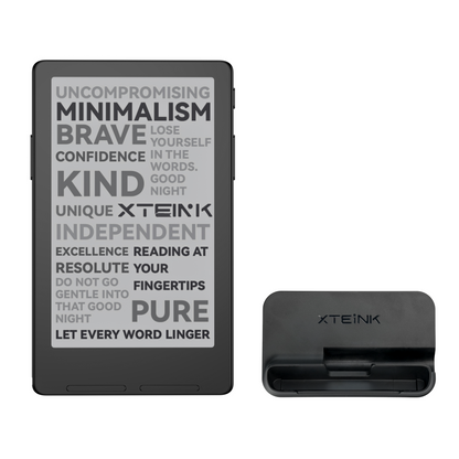 Xteink pocket eReader with display and included black dock cradle