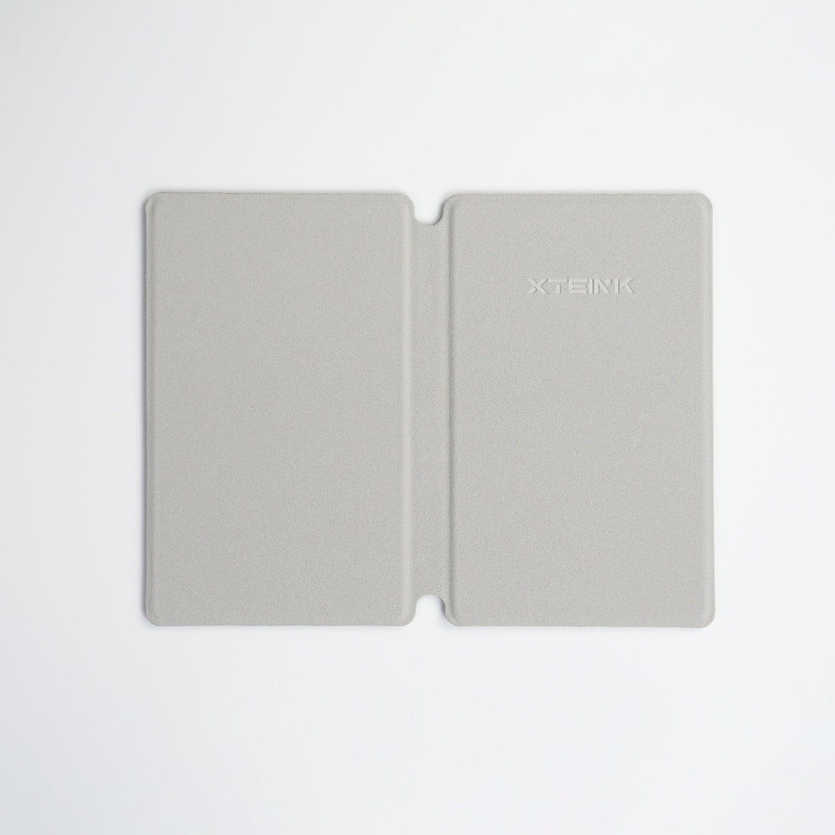 Magnetic folding case with two-panel cover, beige finish, open view