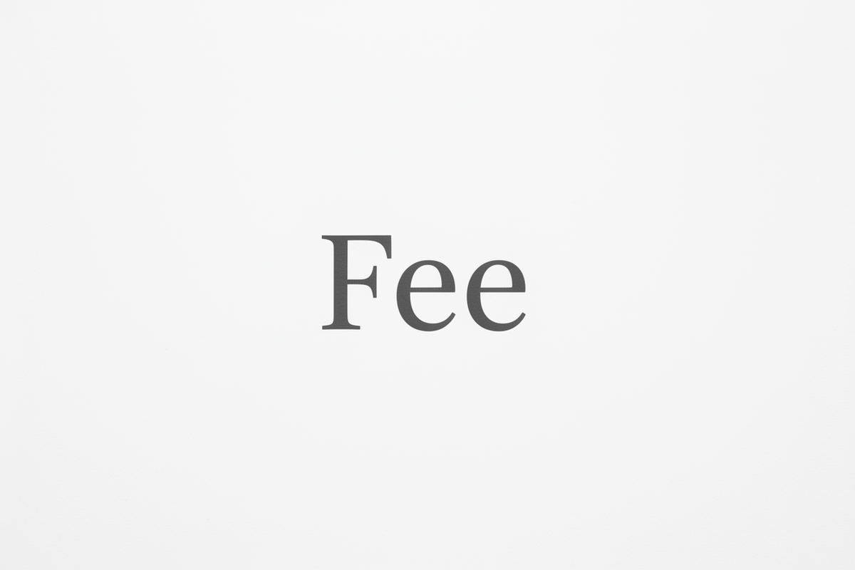 Fee text on a blank background